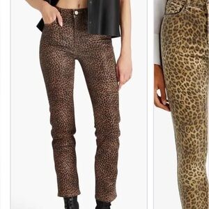 Frame Denim Leopard Print Skinny Jeans - Brown